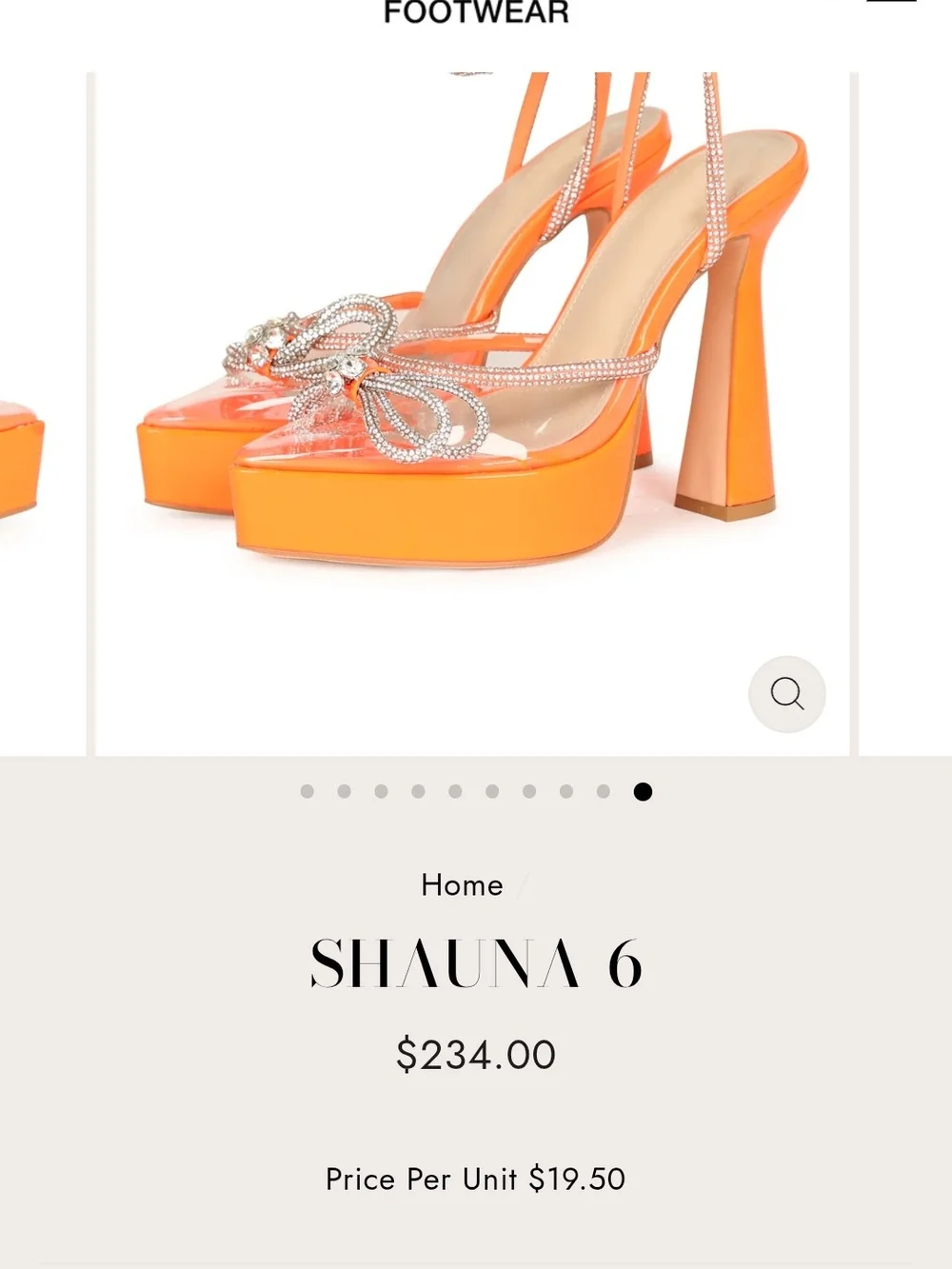 Cathy Din-Women's Orange Rhinestone Platform Heeled Sandals